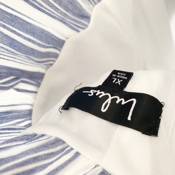 SOLD! NWT Lulus Oceanside Blue White halter Jumpsuit XL - Picture 7 of 9